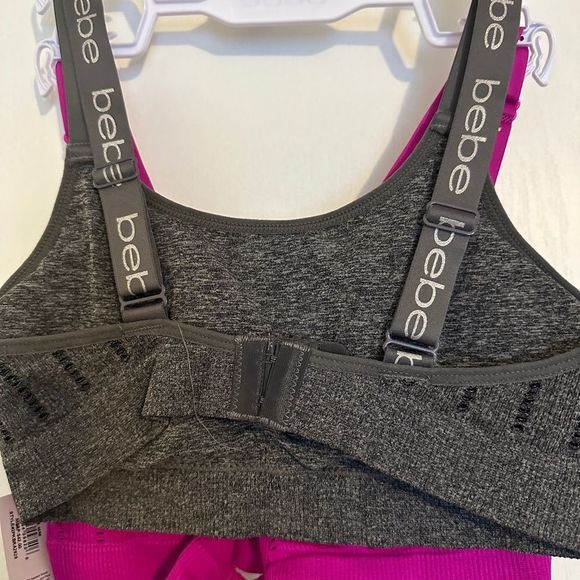 COPY - Bebe Bras. 2 pack. Seamless. Pink has racer back. Gray does not. Adj str… - Picture 2 of 3